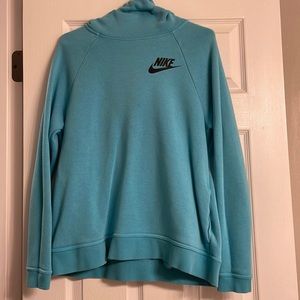 Beautiful sky blue funnel neck Nike hoodie